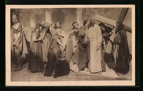 AK Oberammergau, Passionsspiele 1922, Szene aus dem Kreuzweg