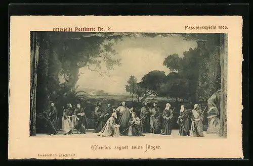 AK Oberammergau, Passionsspiele 1900, Christus segnet seine Jünger