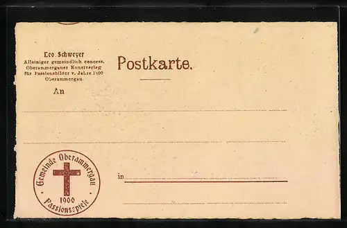 AK Oberammergau, Passionsspiele 1900, Christus segnet seine Jünger