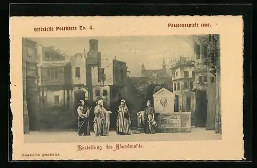 AK Oberammergau, Passionsspiele 1900, Bestellung des Abendmahls