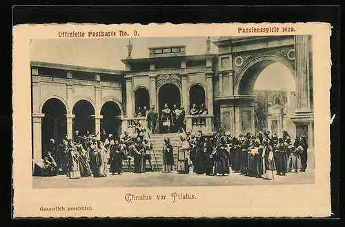 AK Oberammergau, Passionsspiele 1900, Christus vor Pilatus