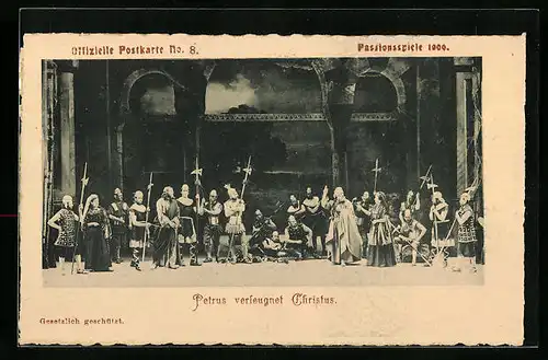 AK Oberammergau, Passionsspiele 1900, Petrus verleugnet Christus