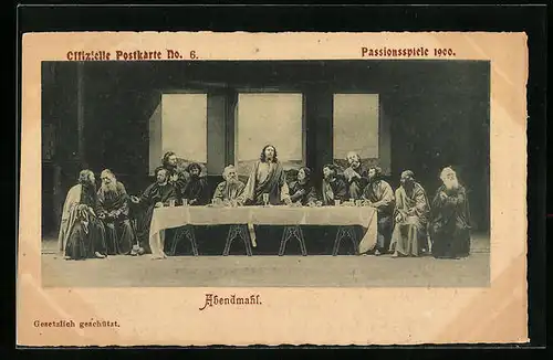AK Oberammergau, Passionsspiele 1900, Abendmahl