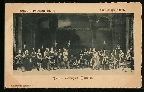 AK Oberammergau, Passionsspiele 1900, Petrus verleugnet Christus