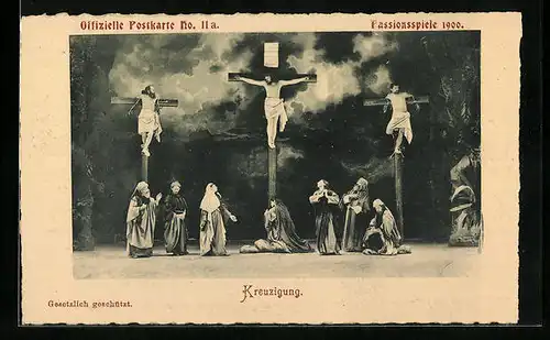 AK Oberammergau, Passionsspiele 1900, Kreuzigung