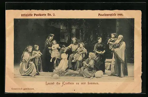 AK Oberammergau, Passionsspiele 1900, Lasset die Kindlein zu mir kommen