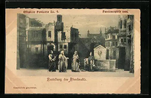 AK Oberammergau, Passionsspiele 1900, Bestellung des Abendmahls