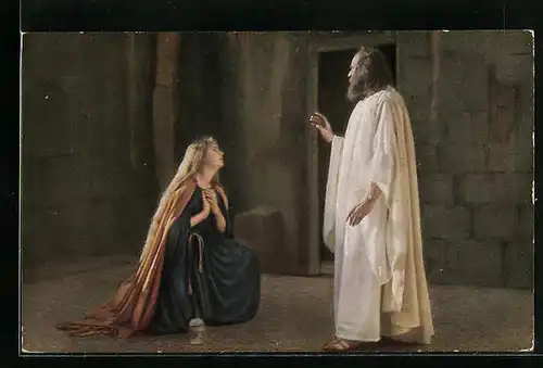 AK Oberammergau, Passionsspiele 1922, Jesus erscheint Magdalena