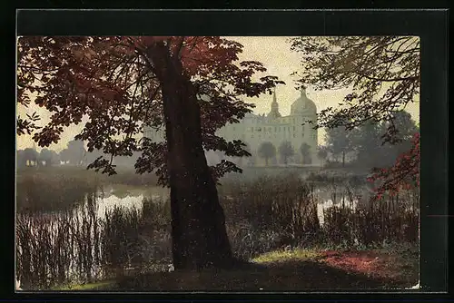 Künstler-AK Photochromie Nr. 2277: Herbstlicher Schlosspark