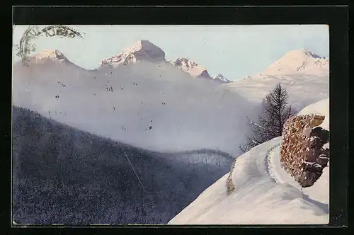 Künstler-AK Photochromie Nr. 3587: Piz Julier von Pontresina gesehen