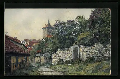 Künstler-AK Photochromie Nr. 1904: Dorfpartie