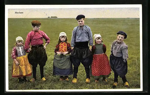 Künstler-AK Photochromie Nr. 4460: Marken, Kinder in Tracht