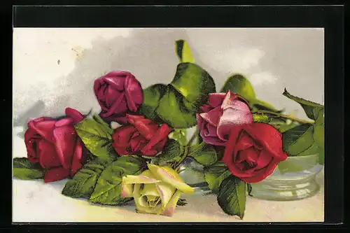Künstler-AK Photochromie Nr. 658: Prachtvolle Rosenblüten