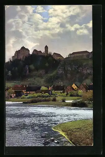 Künstler-AK Photochromie Nr. 2785: Harburg, Partie an der Wörnitz