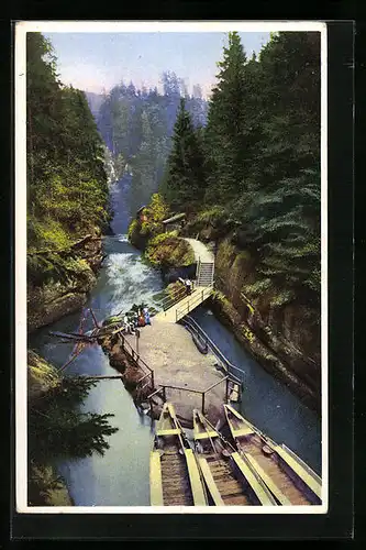 Künstler-AK Photochromie Nr. 5875: Edmundsklamm, Breiter Stein