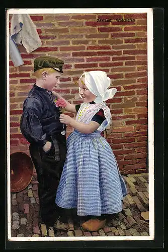 Künstler-AK Photochromie Nr. 2940: Walcheren, Kinder in Tracht