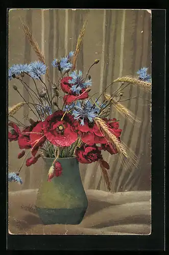 Künstler-AK Photochromie Nr. 575: Feldblumen in der Vase