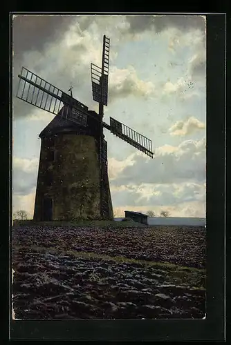 Künstler-AK Photochromie Nr. 2272: Windmühle auf dem Feld