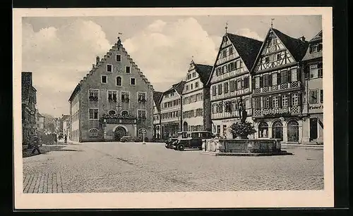 AK Bad Mergentheim, Rathaus am Marktplatz
