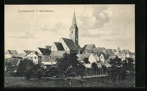 AK Eschenbach in Mittelfranken, Stadttotale mit der Kirche im Zentrum