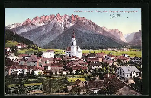 AK Toblach, Gesamtansicht mit Eingang ins Ampezzotal