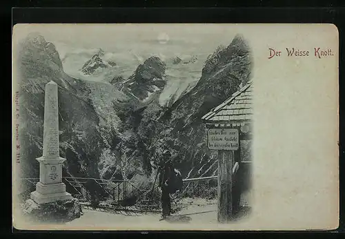 Mondschein-AK Trafoi, Der Weisse Knott