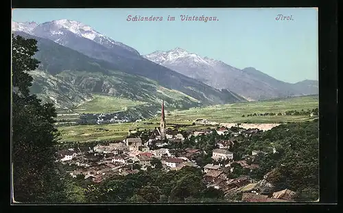 AK Schlanders im Vintschgau, Vue Panoramique, Gebirgsblick