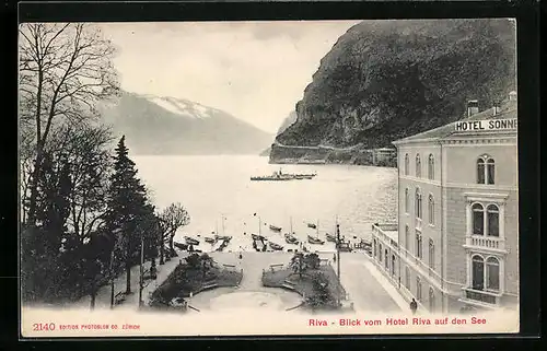 AK Riva, Blick vom Hotel Riva auf den See