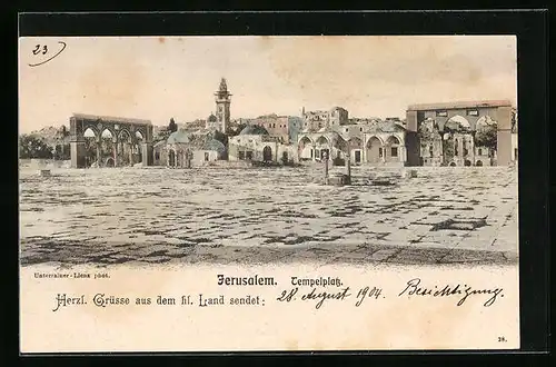 AK Jerusalem, Partie auf dem Tempelplatz