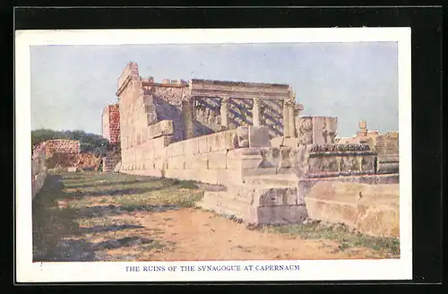 Künstler-AK Capernaum, the Ruins of the Synagogue