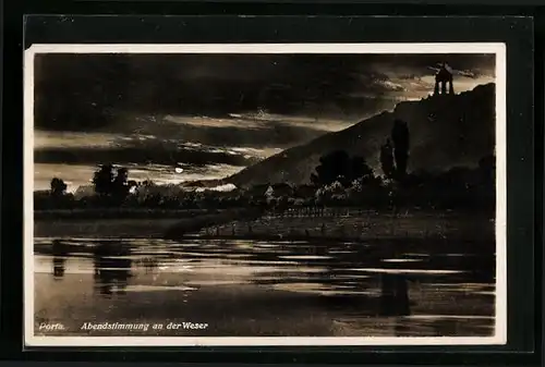 AK Porta, Abendstimmung an der Weser