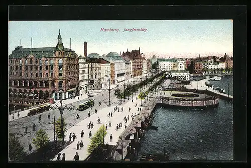 AK Hamburg-Neustadt, Jungfernstieg aus der Vogelschau