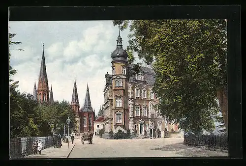 AK Oldenburg, Grossherzogl. Schloss und Lambertikirche