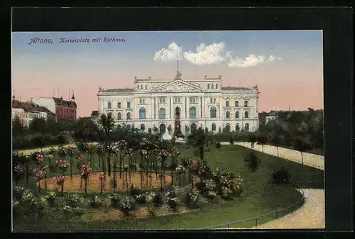 AK Hamburg-Altona, Kaiserplatz mit Rathaus