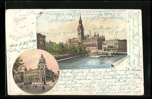 AK Hamburg, Rathaus, Post