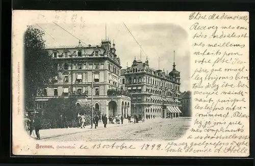 AK Bremen, Strassenpartie am Herdenthor