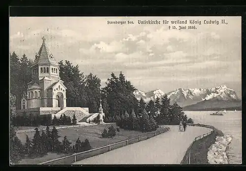 AK Berg / Starnberger See, Votivkirche für weiland König Ludwig II.