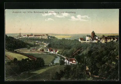 AK Hornberg, Ausblick von Villa Schöneck auf Hornberg und Kirchberg