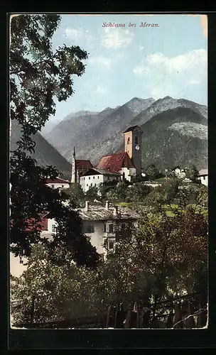 AK Schönna b. Meran, Teilansicht mit Kirche