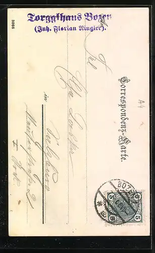 AK St. Magdalena bei Bozen, Ortsansicht mit Rosengarten