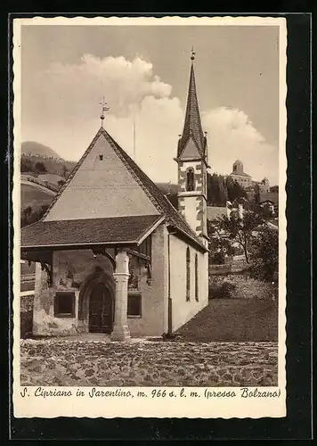 AK S. Cipriano in Sarentino, Ansicht der Kirche