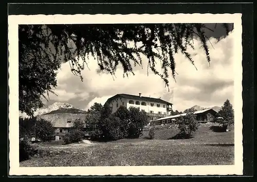 AK Radein bei Fontanefredde, Hotel Zirmerhof im Sonnenschein