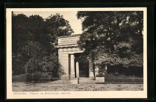 AK München, Portal am Botanischen Garten