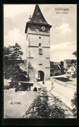 AK Waiblingen, Partie am alten Turm