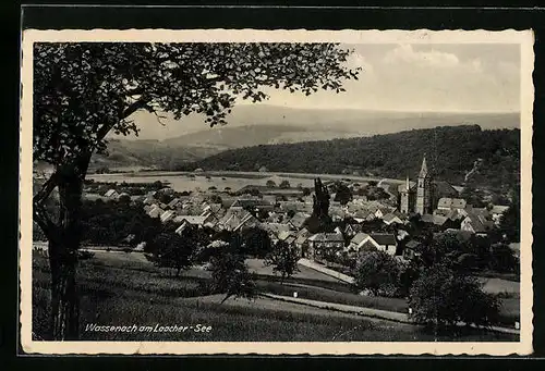 AK Wassenach am Lacher See, Generalansicht mit der Kirche