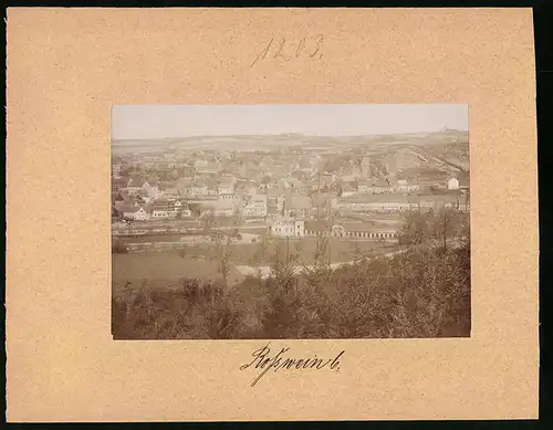 Fotografie Brück & Sohn Meissen, Ansicht Rosswein, Blick auf die Stadt mit der Fabrik