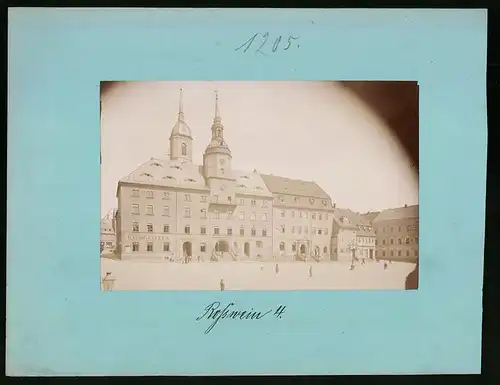 Fotografie Brück & Sohn Meissen, Ansicht Rosswein, Blick auf das Rathaus mit Restaurant Klosterkeller und Ratskeller