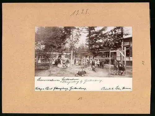 Fotografie Brück & Sohn Meissen, Ansicht Klingenberg, Kinder am Sommerheim Klingenberg mit Kegelspiel