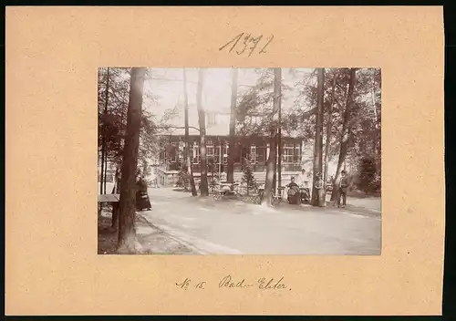 Fotografie Brück & Sohn Meissen, Ansicht Bad Elster, Partie am Cafe und Restaurant Waldquelle