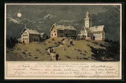 Lithographie Feldberg, Gasthaus auf dem Grossen Feldberg